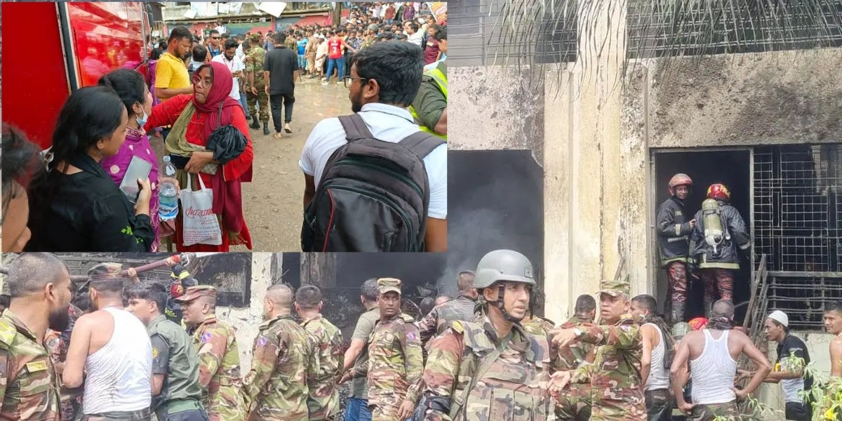 মাইলস্টোন স্কুলে বিমান বিধ্বস্ত: সন্তানদের খুঁজে পাগলপ্রায় অভিভাবকরা, পুড়েছে পুরো ভবন