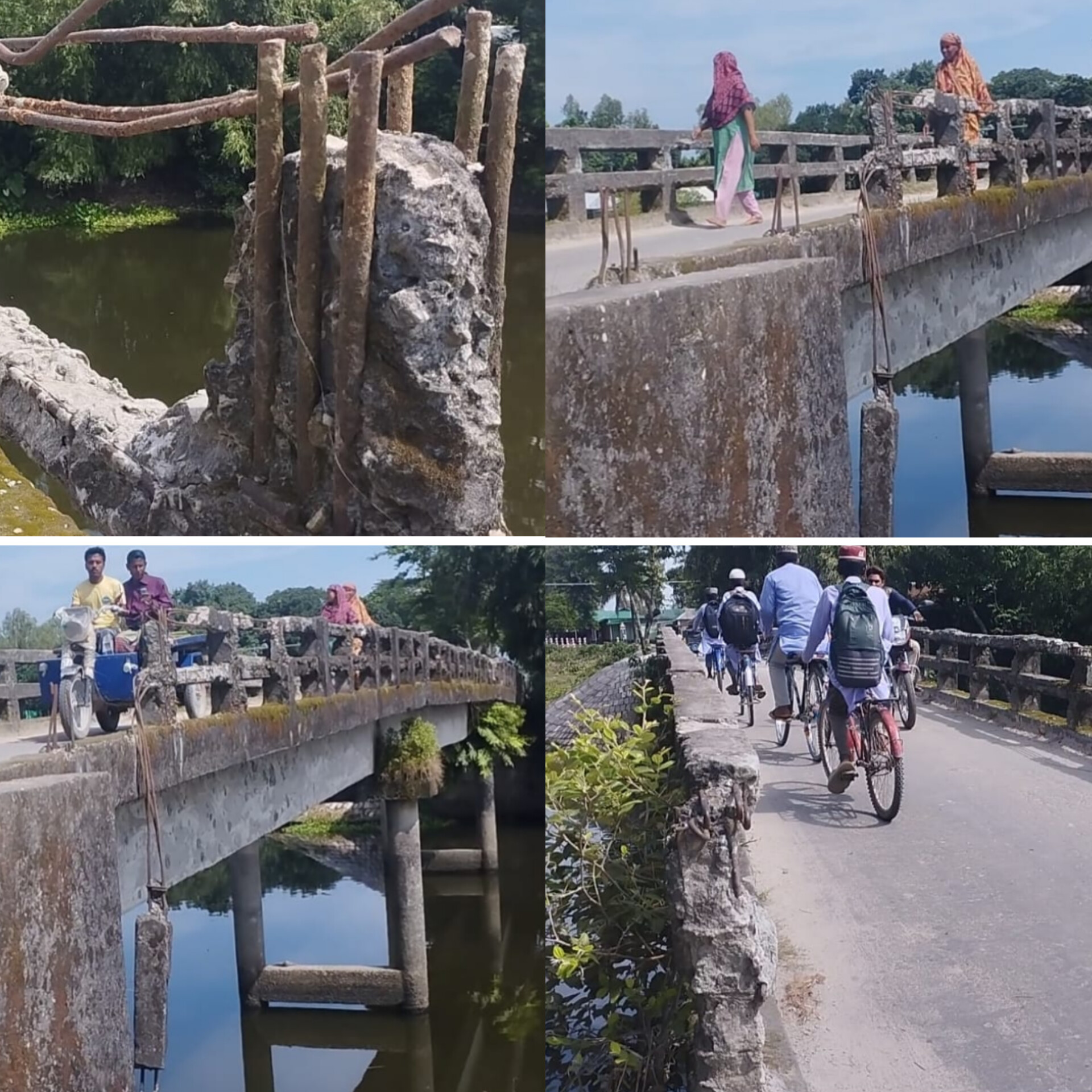 কুড়িগ্রামে আরসিসি গার্ডার ও পলেস্তারা খসে চরম ঝুঁকিতে দুটি সেতু, ভারী যান চলাচল বন্ধ
