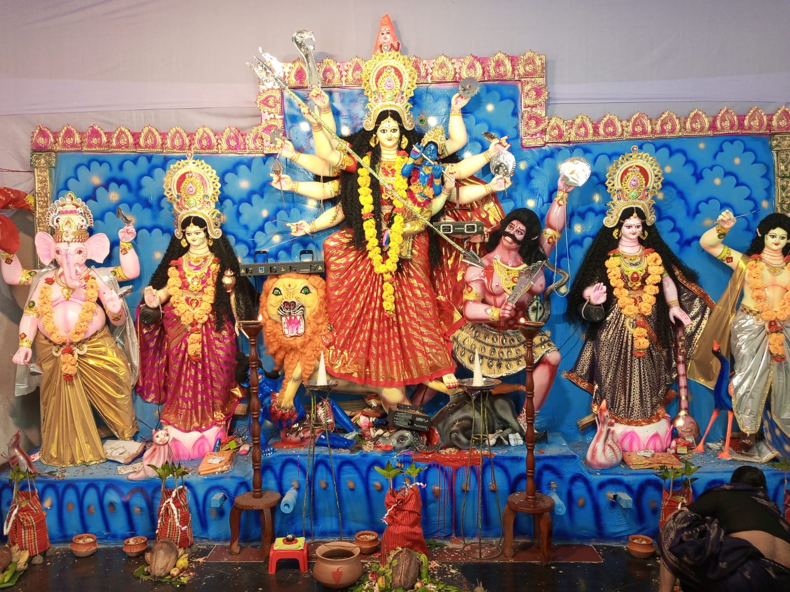 রাজবাড়ীর কেন্দ্রীয় হরিসভা মন্দিরে কাত্যায়নী পুজা অনুষ্ঠিত।